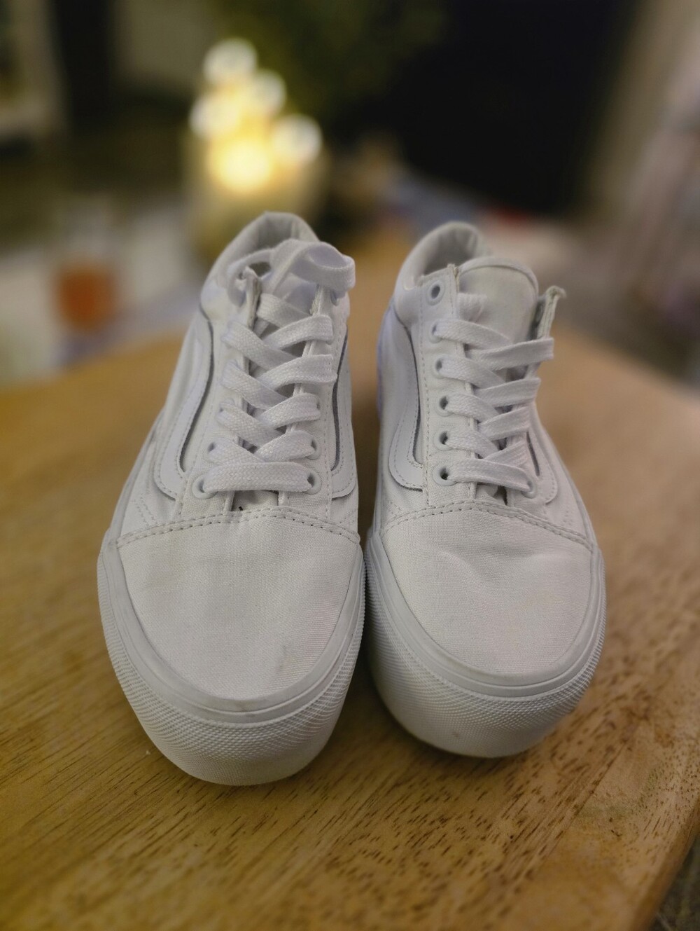 Classic Platform White Vans Sneakers